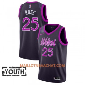 Maillot NBA Minnesota Timberwolves Derrick Rose 25 2018-19 Nike City Edition Violet Swingman - Enfant